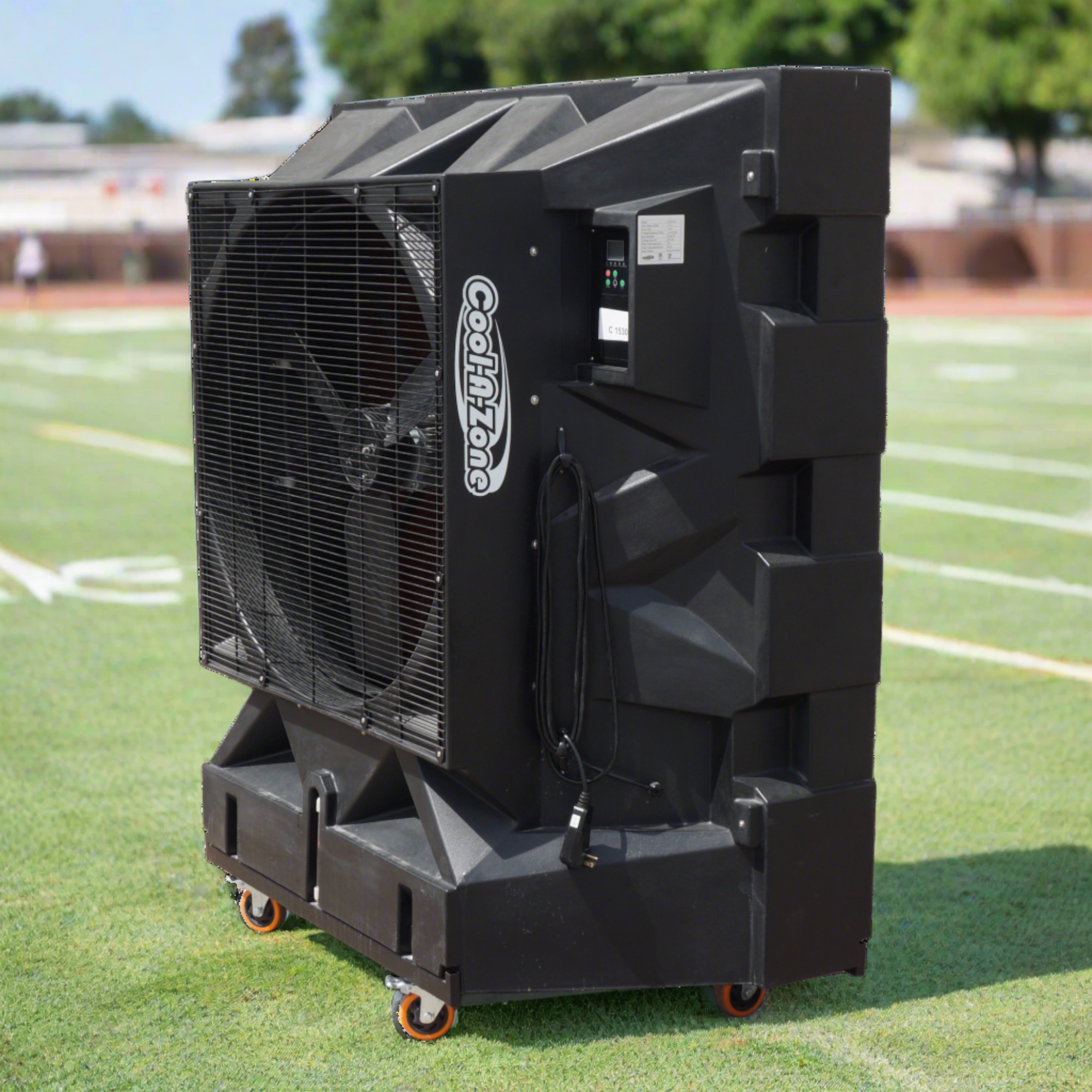 Cool-A-Zone Quantum Blast Industrial Evaporative Cooler — 5.75ft., 2500 Sq. Ft. Coverage, Honeycomb Pad, Remote, Auto Louvers, 3 Speeds, Locking Wheels, Model# CAZ15311EC